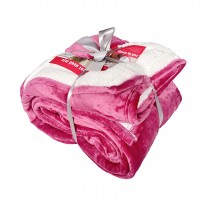 Cuvertura catifea fuchsia